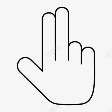 两个手指指向双击手势图标图标