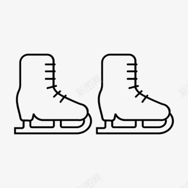 溜冰鞋靴子溜冰图标图标