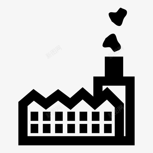工厂建筑工业图标svg_新图网 https://ixintu.com 制造业 工业 工厂 建筑 烟雾