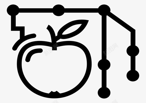 食品供应链农业苹果图标图标