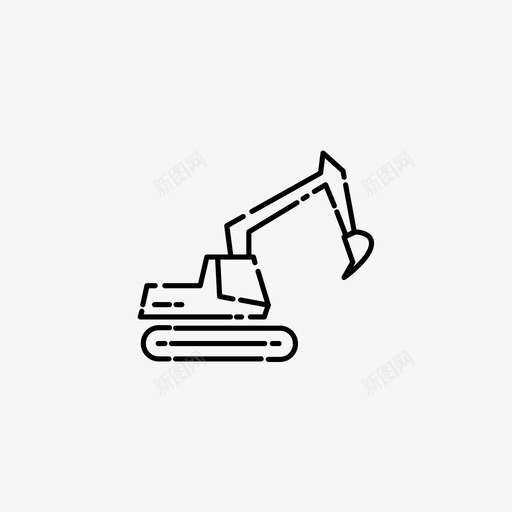 挖掘机建筑设备重型设备图标svg_新图网 https://ixintu.com 建筑设备 挖掘机 矿工 运输 重型设备