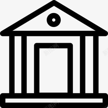 银行大楼柱子图标图标