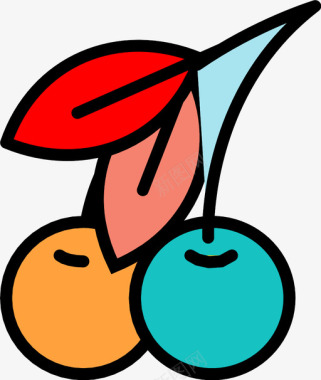 樱桃吃食物图标图标