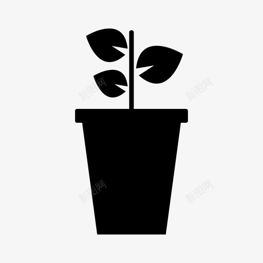 陶艺植物装饰叶子图标svg_新图网 https://ixintu.com 办公室 叶子 自然 装饰 陶艺植物