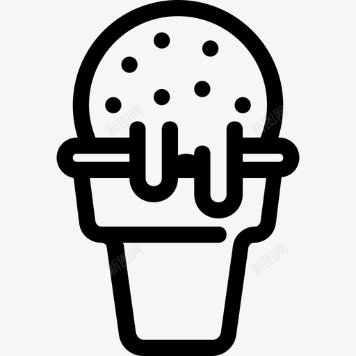 冰淇淋筒冷的食物图标svg_新图网 https://ixintu.com 冰淇淋 冰淇淋筒 冷的 甜的 融化的 食物