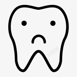 不健康的牙齿伤心的牙齿悲伤的牙齿牙齿图标高清图片