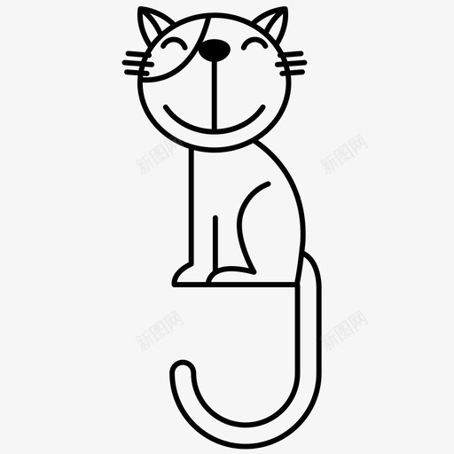 猫j字母表动物图标svg_新图网 https://ixintu.com 动物 可爱 字母 字母表 猫j