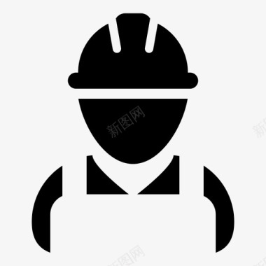 建筑工人工程师劳工图标图标