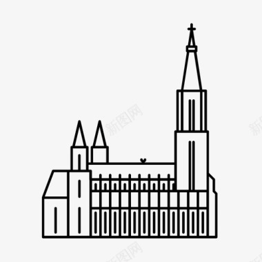乌尔姆大教堂德国哥特式图标图标