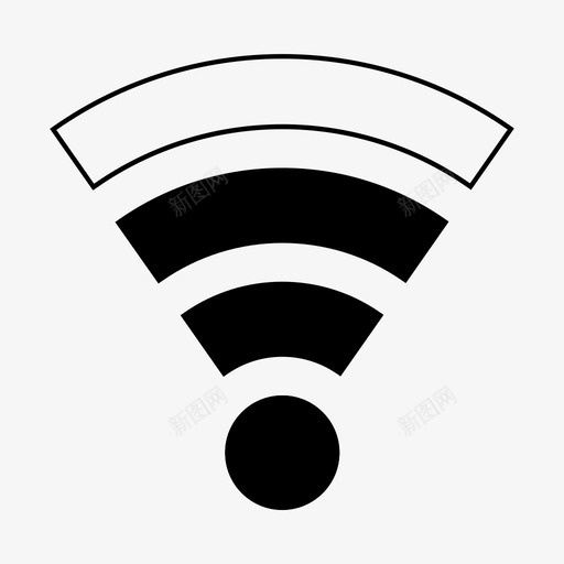 网络中等信号wifi图标svg_新图网 https://ixintu.com wifi 中等信号 网络