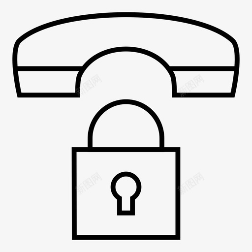 电话锁私人保护图标svg_新图网 https://ixintu.com 保护 安全 安全细线图标第一卷 电话锁 私人