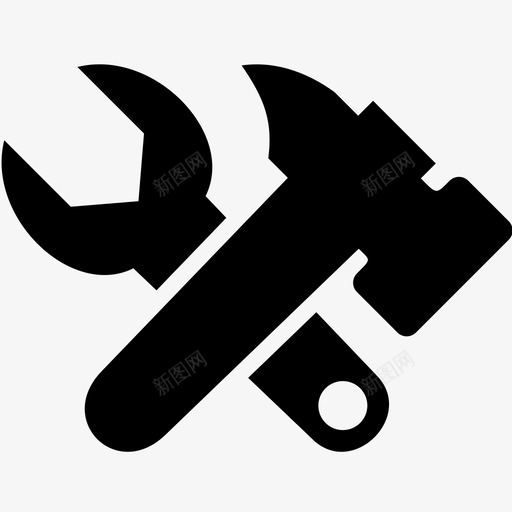 锤子工具扳手图标svg_新图网 https://ixintu.com 工具 工具图标 扳手 锤子