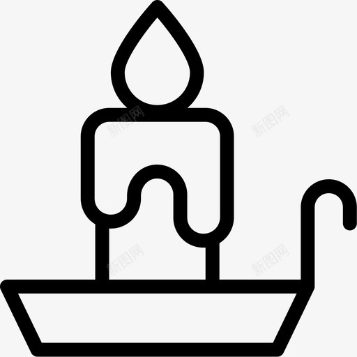 蜡烛万圣节烛台图标svg_新图网 https://ixintu.com 万圣节 万圣节系列 灯 烛台 蜡 蜡烛