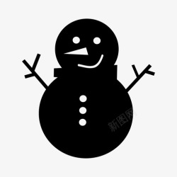 冬天的乐趣雪人胡萝卜乐趣图标高清图片