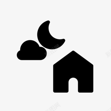 房子和阴月家晚上图标图标