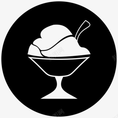 冰淇淋玻璃杯图标图标