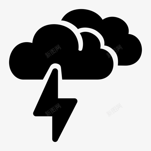 雷雨天气预报气象图标svg_新图网 https://ixintu.com 天气 天气预报 气象 雷雨