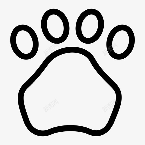 爪印动物脚印图标svg_新图网 https://ixintu.com 动物 宠物 爪印 脚印