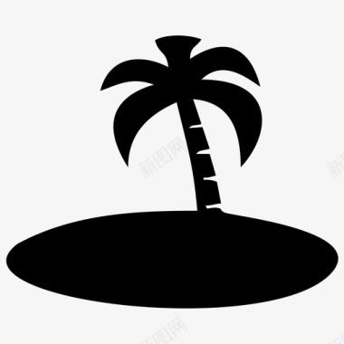 椰子树假日岛图标图标
