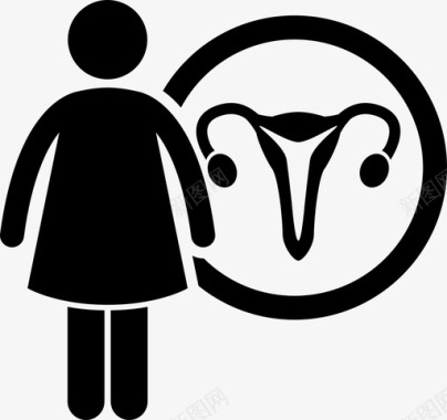 女性子宫卵子健康图标图标