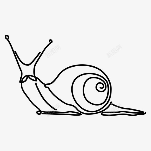 蜗牛手绘单线图标svg_新图网 https://ixintu.com 动物画 单线 手绘 蜗牛