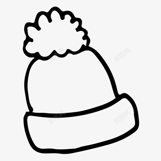 小熊帽配件帽子图标svg_新图网 https://ixintu.com 小熊帽 帽子 手绘 素描 素描图标 配件