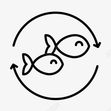 鱼类生态食物图标图标