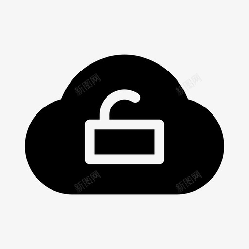 解锁云保护安全图标svg_新图网 https://ixintu.com 保护 安全 安全防护ios优化 解锁云