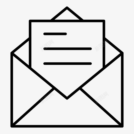 邮件信封信件图标svg_新图网 https://ixintu.com 信件 信封 商务和办公室细线卷1 开封邮件 邮件 邮政 邮箱