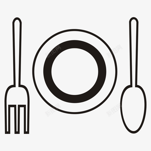 盘子食物叉子图标svg_新图网 https://ixintu.com 叉子 盘子 食物 餐厅