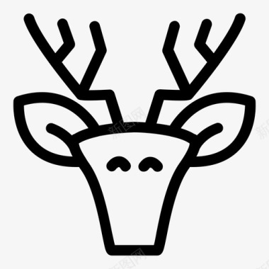 鹿动物圣诞节图标图标