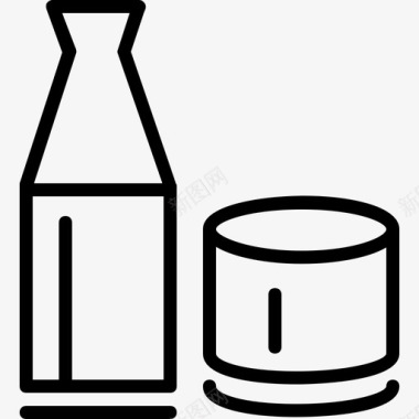 清酒瓶子陶瓷图标图标