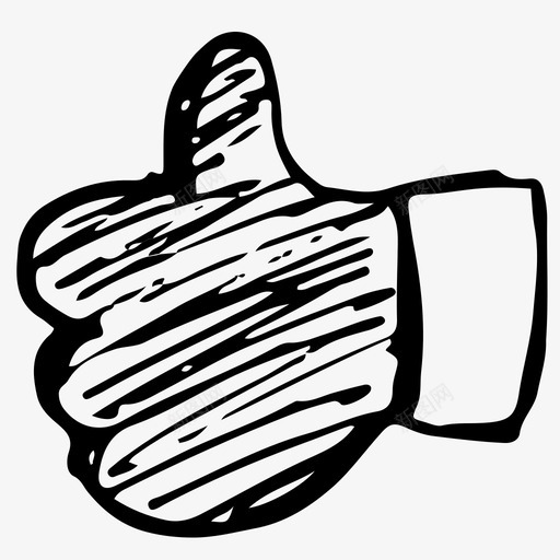 竖起大拇指画草图图标svg_新图网 https://ixintu.com 画草图 竖起大拇指