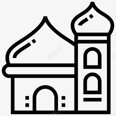伊斯兰斋月建筑图标图标