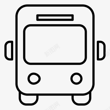 公共汽车公共汽车站交通工具图标图标