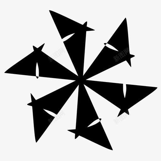 三角形抽象图标svg_新图网 https://ixintu.com 三角形 形状 抽象 花朵 设计