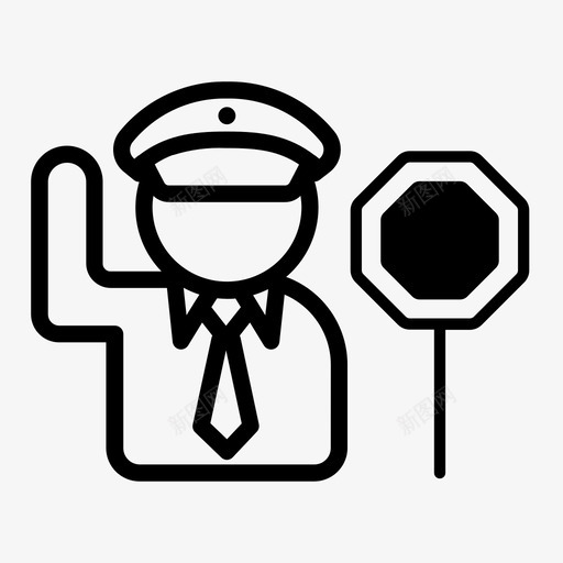 警察交通警察道路图标svg_新图网 https://ixintu.com 交通指挥 停车 哨子 警察 警察交通 道路