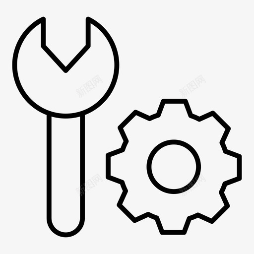 齿轮配置工程图标svg_新图网 https://ixintu.com 商务和办公细线卷1 工具 工程 设置 选项 配置 齿轮