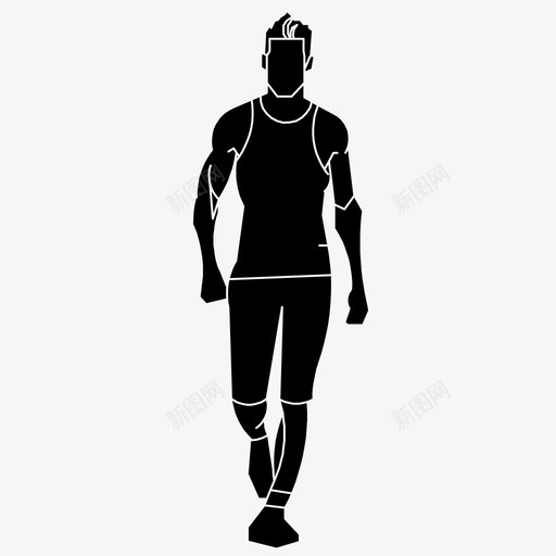肌肉男运动健身图标svg_新图网 https://ixintu.com 人二维黑色 体重 健康生活 健身 强壮肌肉男 肌肉男 运动