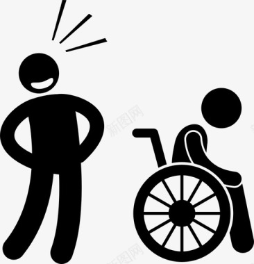 嘲笑残疾人残疾人侮辱图标图标
