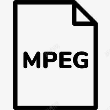 mpeg文件扩展名格式图标图标