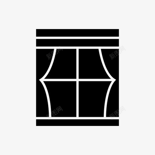 窗户建筑装饰图标svg_新图网 https://ixintu.com 家 建筑 房子 窗户 装饰