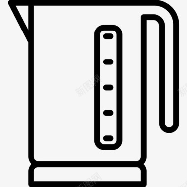 电水壶饮料和食物边界颜色图标图标