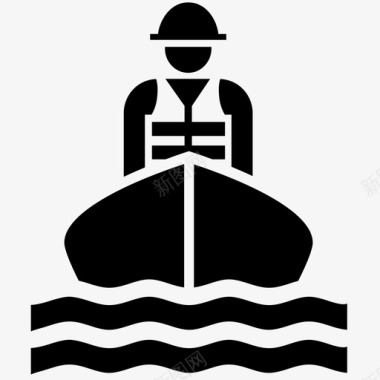 洪水救援援助船只图标图标