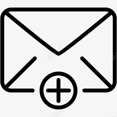 电子邮件添加信封收件箱图标图标