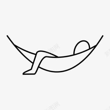 吊床躺下放松图标图标