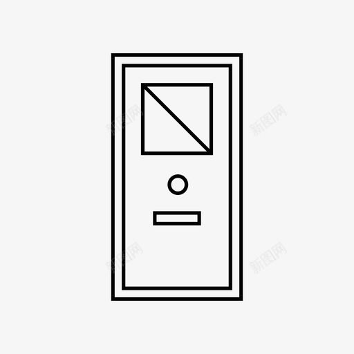 门后门带信箱的门图标svg_新图网 https://ixintu.com 前门 后门 带信箱的门 带窗的门 门