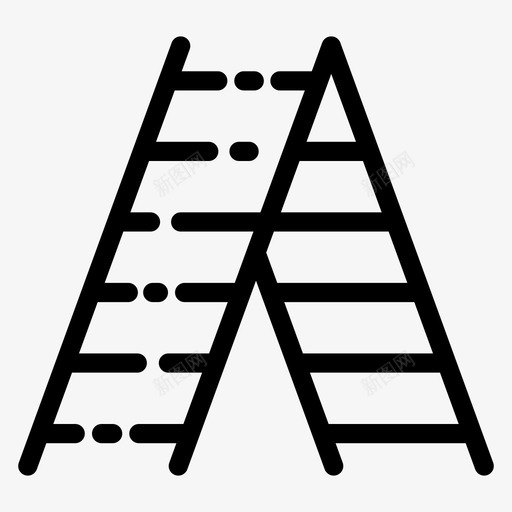 梯子建筑施工图标svg_新图网 https://ixintu.com 工具 建筑 施工 施工和工具 梯子 设备