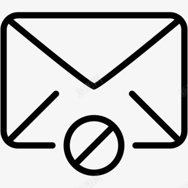 电子邮件阻止删除信封图标图标
