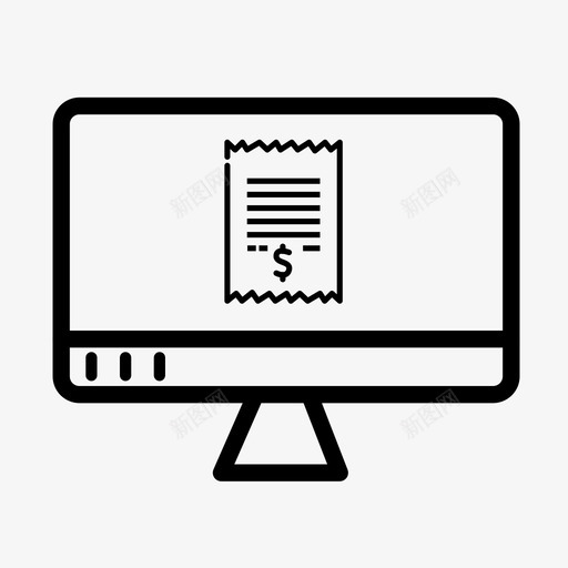桌面账单台式电脑图标svg_新图网 https://ixintu.com 发票 台式电脑 在线账单 收据 桌面 账单